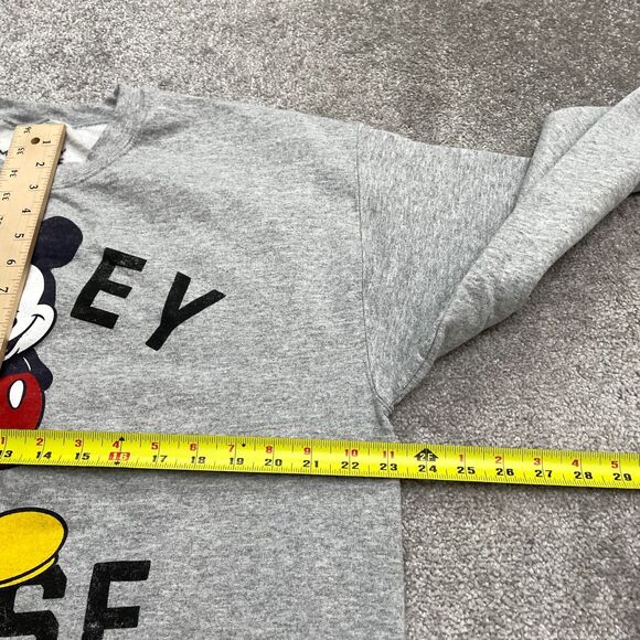Disney Mickey Mouse Graphic Pullover Sweatshirt Unisex 1X Gray Crew Neck Casual - Picture 8 of 9